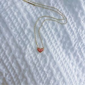 Ari Heart Gold Pink Pave Crystal Necklace